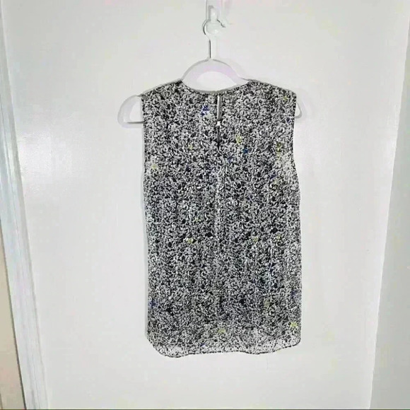 NWT Reiss Harley Burnout Ditsy Print Blouse In Blue Silk Blend - Picture 6 of 7